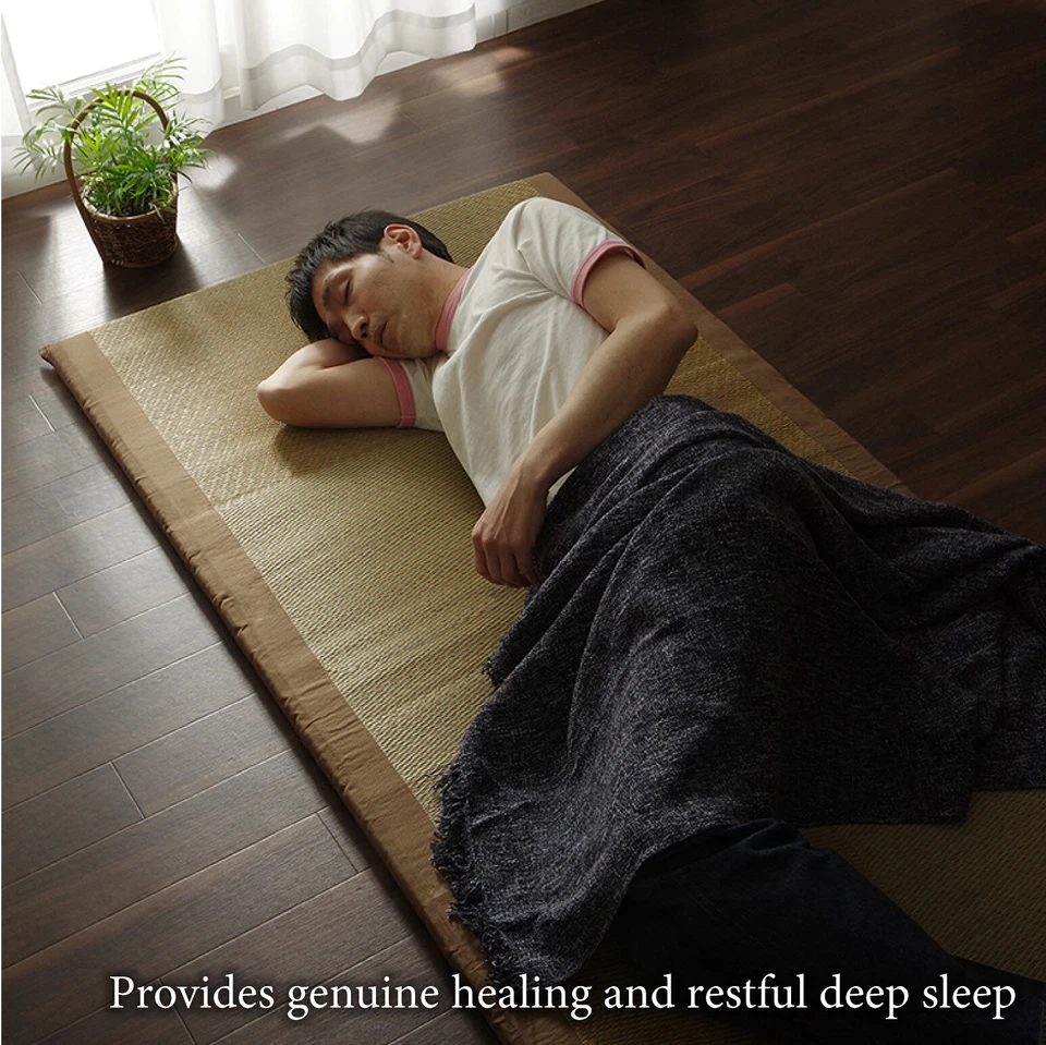 IKEHIKO Tatami Mattress Japanese rush grass 90×200 Twin Foldable Bed Futon 1372 - Image 2 of 4