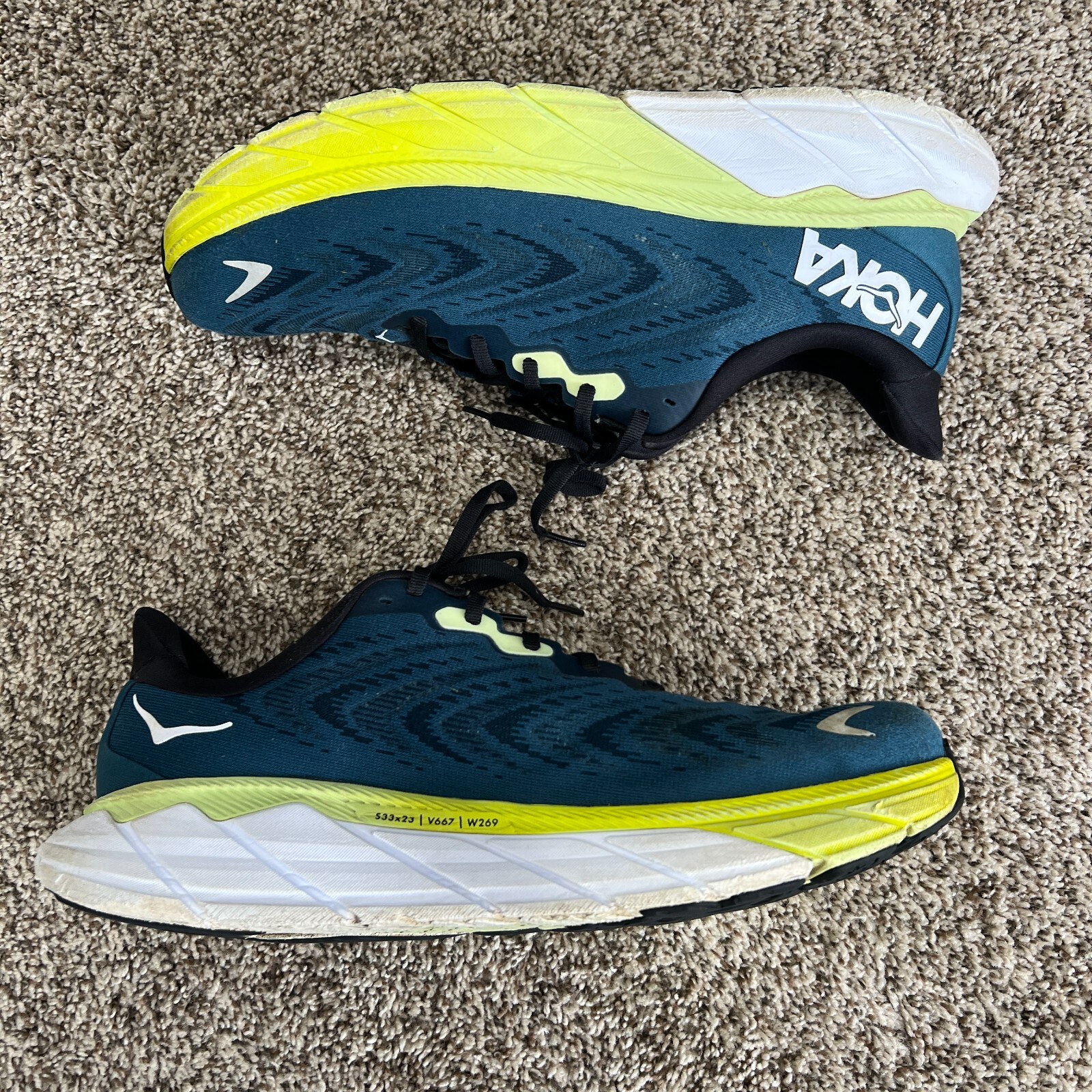 Hoka One One Arahi 6 Mens 11.5 D Blue Graphite Running Race Shoes 1123194 thumbnail 3