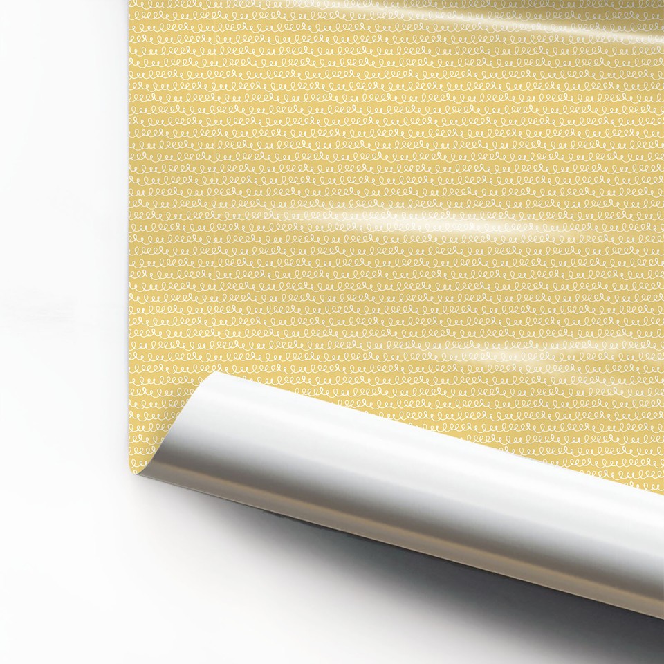 Vinyl Wrap Roll Sticker Furniture Cartoon Vector Background Wave Yellow