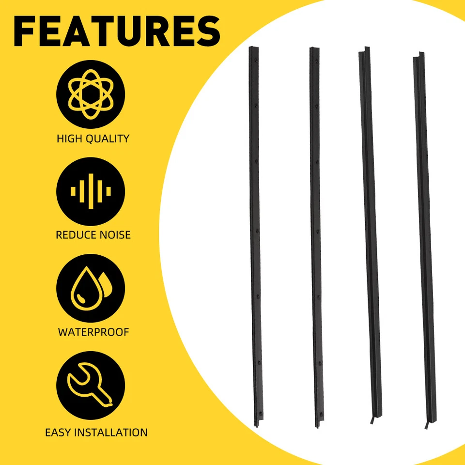 4PCS Window Glass Water Seal Strip For Nissan Hardbody Navara 1986 D21 1987-97 A - Image 4 of 4