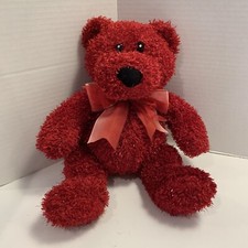 Dan Dee Red Valentine  s Bear 12   Plush with Double Ribbon Bows EUC