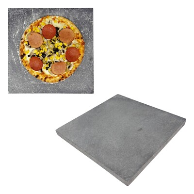 Pizzastein backen. Quadratischer 100 % natürlicher Brot Mehrzweck Stein für Ofen & Grill.