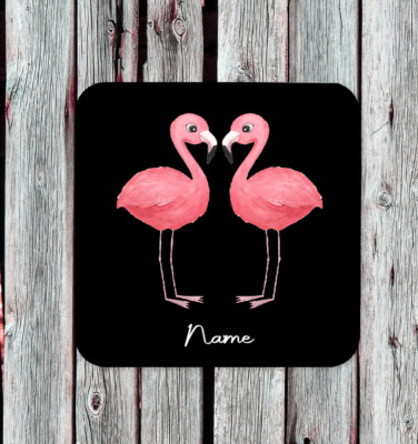Getränkegeschenk, Name hinzufügen, Getränkeuntersetzer, Geburtstagsgeschenk, Flamingo Geschenk, Getränkegeschenk