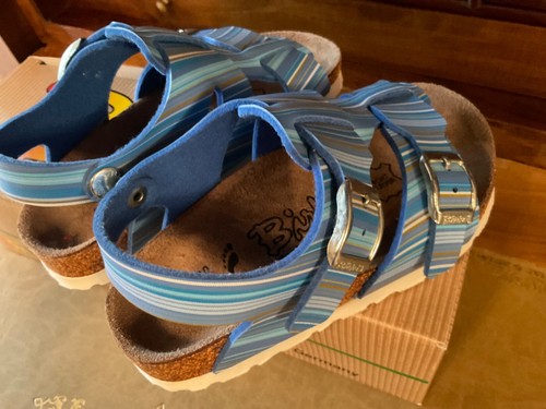 BIRKENSTOCK-Sandalen, Gr.27, Stripe Pattern Aqua, neu im Originalkarton - Bild 3 von 4