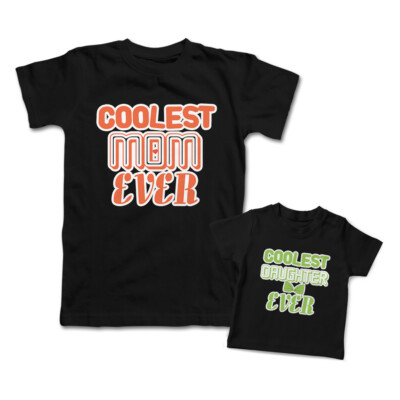 Love Mommy and Me Outfits Coolest Mom Daughter Ever Heart Cotton Match Clothes