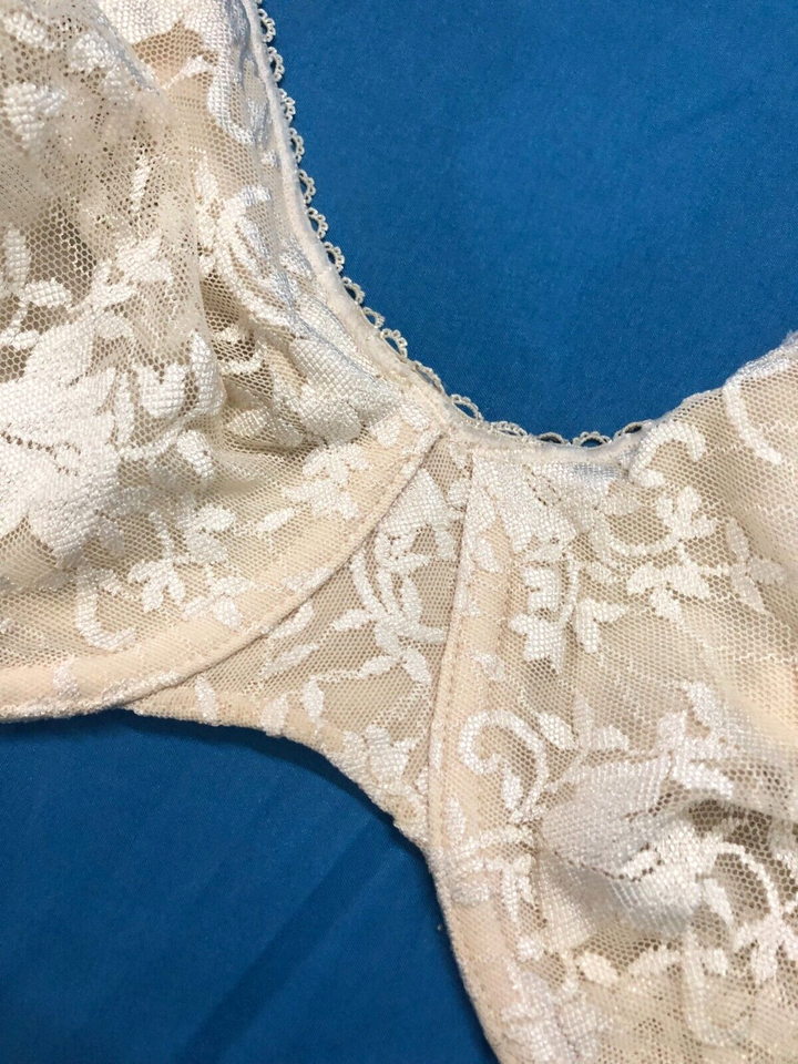 PLAYTEX SECRETS Nylon LACE FLORAL PRINT Underwire GEL COMFORT STRAP BRA ...