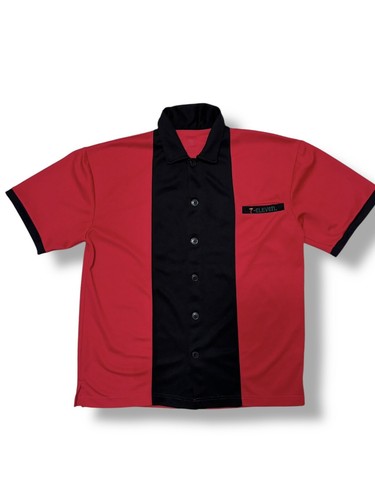 7-ELEVEN rot & schwarz Button Down Mitarbeiter Arbeitshemd Herren Medium