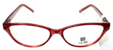 CORINNE McCORMACK BETTY METALLIC RED READING GLASSES +2.50 - BRAND NEW WITH TAG 