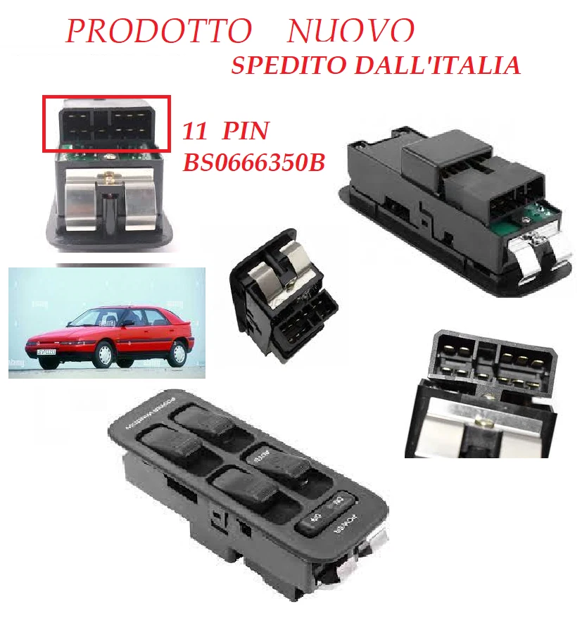 Pour Mazda 323 1990 - Bouton Commande Leve VITRE Tastiére Pulsants Cristal - Photo 2/3