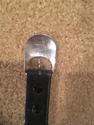 NAVAJO DAN OLIVER Leather Navy STERLING SILVER Belt Buckle Size 27-29 NAVAJO DAN OLIVER Leather Navy STERLING | Mercari main image 4
