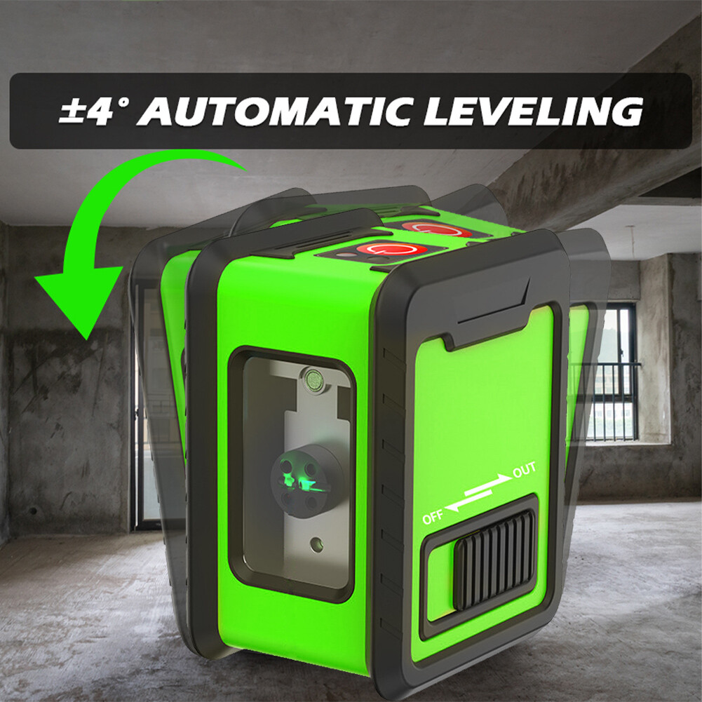 2 Lines Green Laser Level Self-leveling Laser Horizontal Vertical Leveling Tool