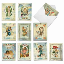 10  All Occasion Blank Cards Assortment - ANGELIC NOTES M6446OCB
