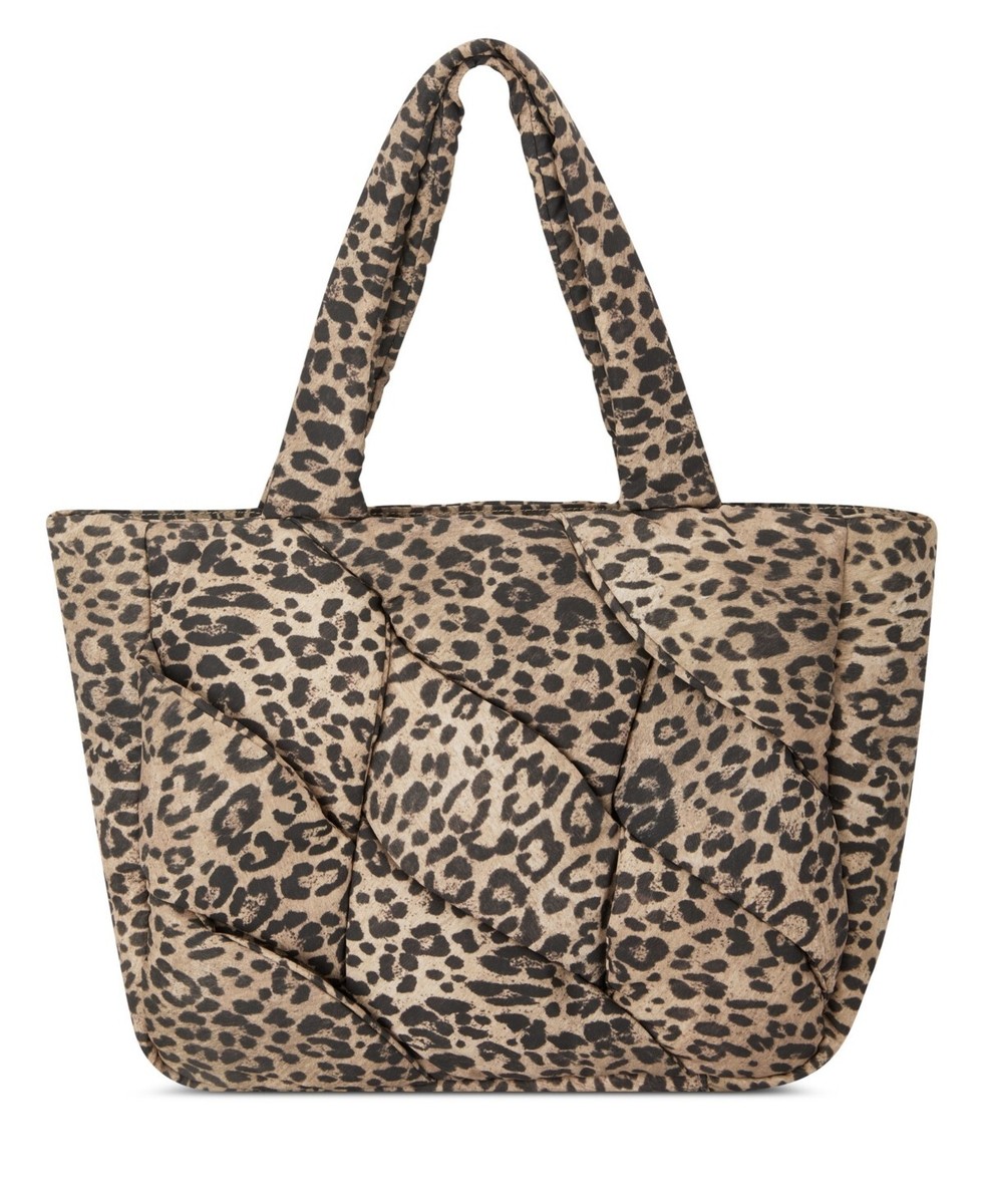 Vince Camuto Women's Dayah Tote Handbags Vintage Leopard Black