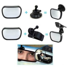 Baby View Mirror 2 IN 1 Car Infant Safety Back Seat Rear Convex Mirror Revolving