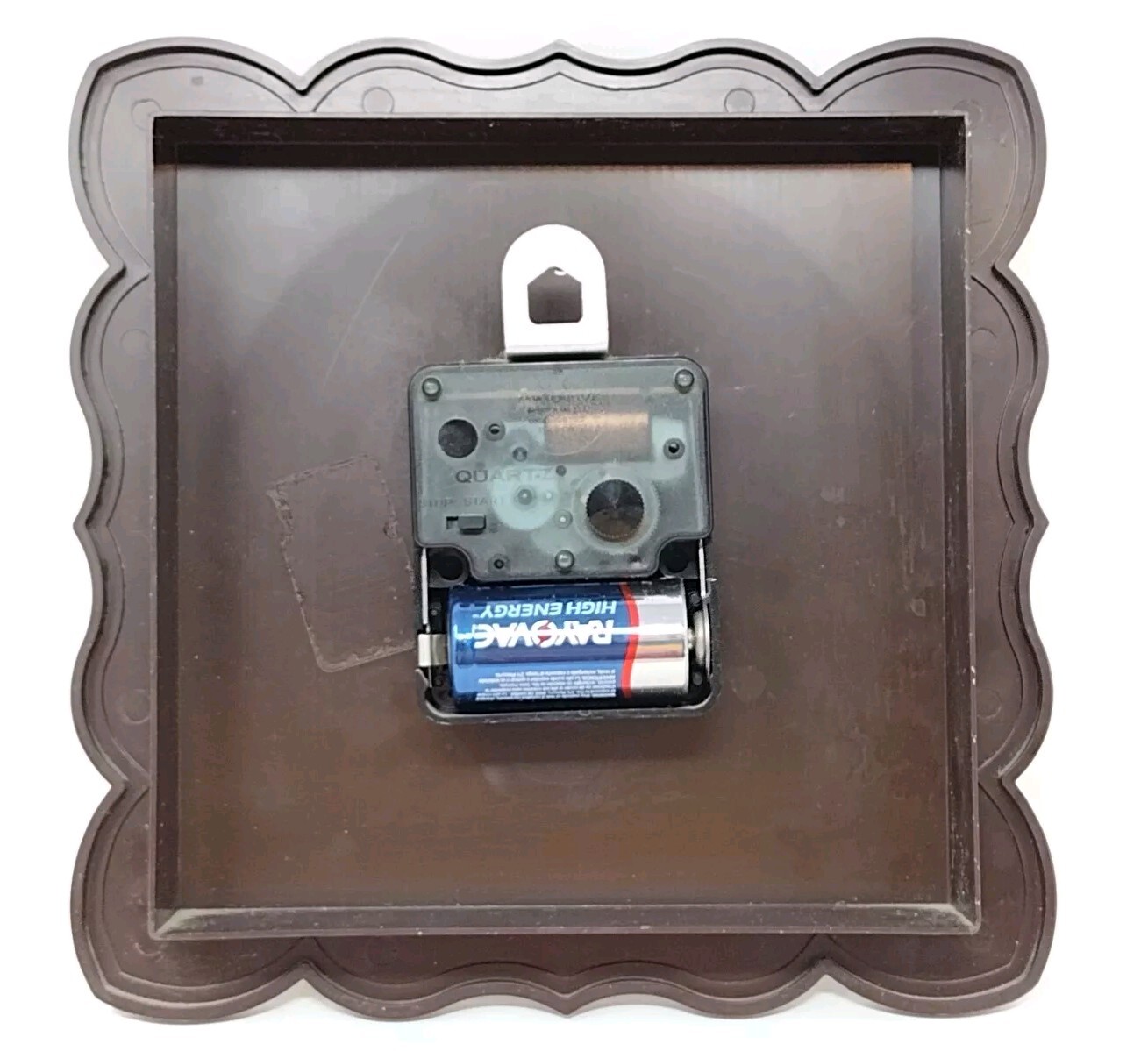 Vintage Spartus Faux Wood Wall Clock Retro Kitchen Granny Cottage Cabin Works 8"