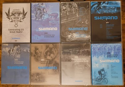 8 x DVD SHIMANO 2005-2011 + 25 Jahre  XT Promotional Sales Technical Guide 