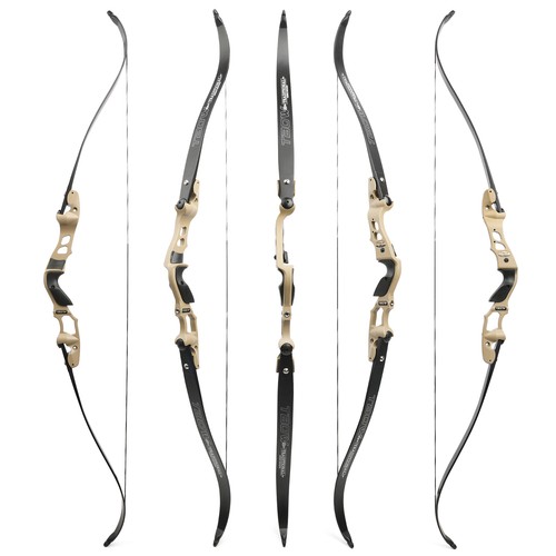 Arco recurvo 62"" ILF 30-60 libras tiro con arco 19"" elevador derribo extremidades arco caza objetivo - Imagen 16 de 18