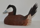 Awesome JIM RUTLEDGE LIFE SIZE RUDDY DUCK DRAKE CARVING DECOY Wood sculpture — photo 9