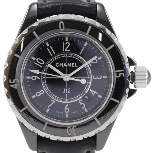 CHANEL J12 Watches H0680 33mm blackDial ceramic/leather Quartz Analog disp...