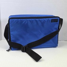 Vintage 30 Cassette Tape Storage Holder Carrying Case. Blue Teal  Missing Tray 