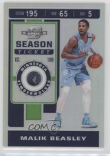 2019-20 Panini Contenders Optic Season Ticket Silver Prizm Malik Beasley #37 0c6