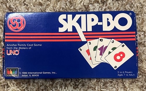 Vintage 1986 SKIP-BO COMPLETE Card Game International Games Cards & Instructions