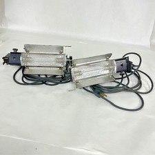 Vintage 2 Lowel Tota-Light Tungsten Floods W/MANFRETTO VR SUPER CLAMPS-Work