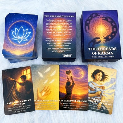 The Threads of Karma Oracle Cards, 75 Cards for Soul Work and Release