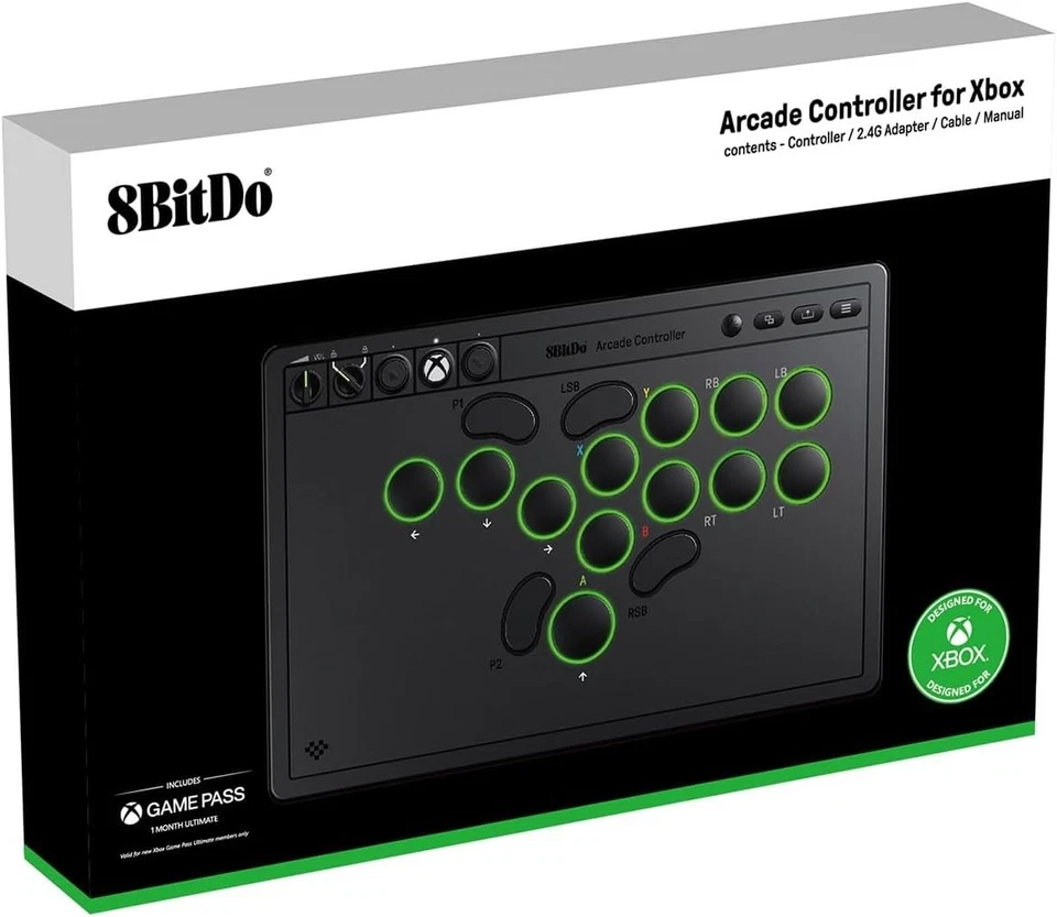 8Bitdo Arcade Controller 2.4G/USB pour Xbox Series X/S Xbox One et Windows - Ed