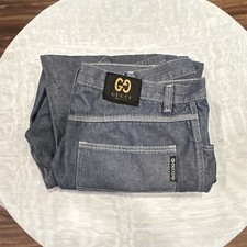 Mens Blue Denim Straight Jeans Cotton Mid Ris...