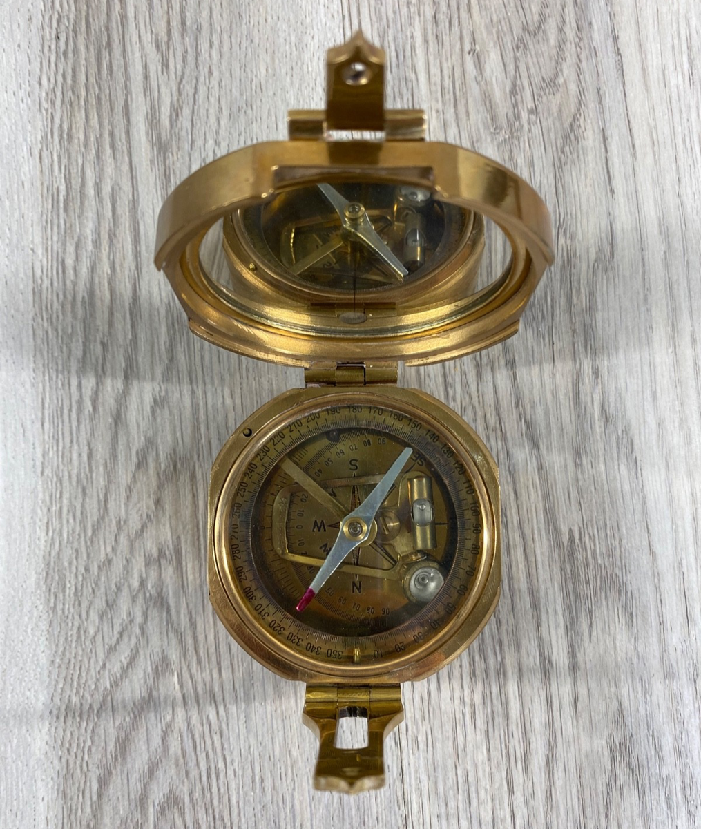 Vintage Natural Sine India Brass Compass With Level - Working | eBay