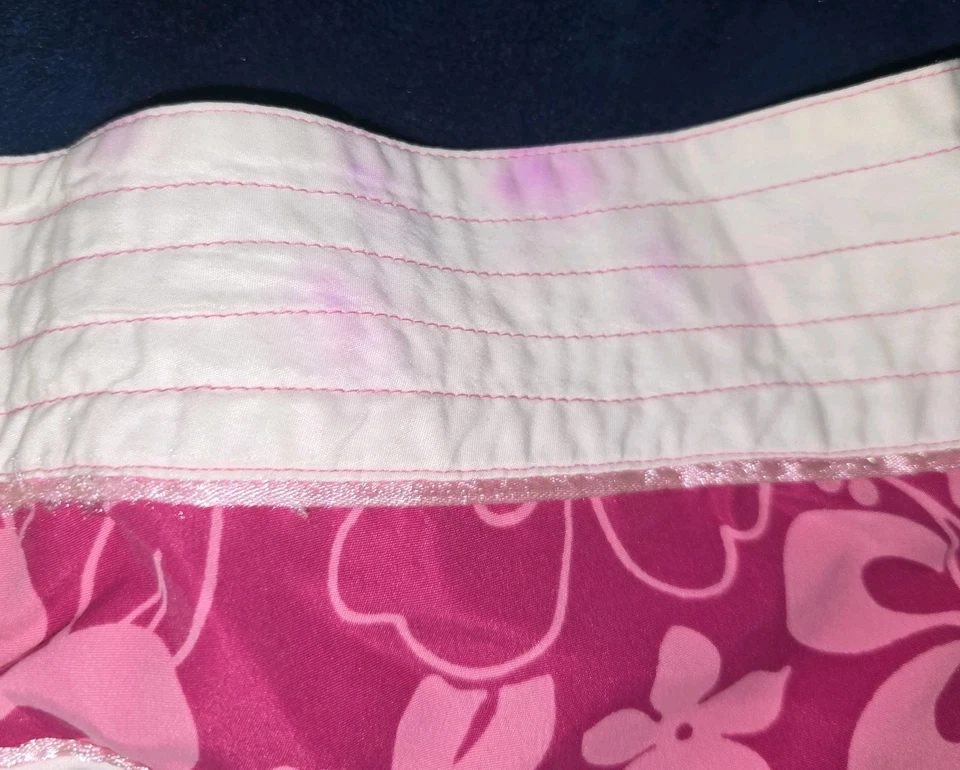 Vintage Y2K Wet Seal Floral Shorts Size 7 White Elastic Waist Beach Summer - Image 4 of 4