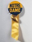1940s Vintage Notre Dame Fighting Irish Pinback Button Gold Ribbon Charm Dangle — photo 1