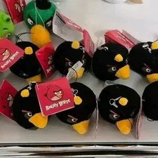 Angry Birds Plush Toys Set - Red, Black, Green, and Pig Characters