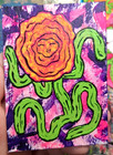 ACEO Original Art Whimsy Rose Happy Face Carnation Creature Magical Fae — photo 3