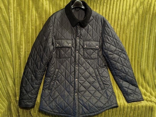 Men Barbour Jacket Black Polyester M #O3ED