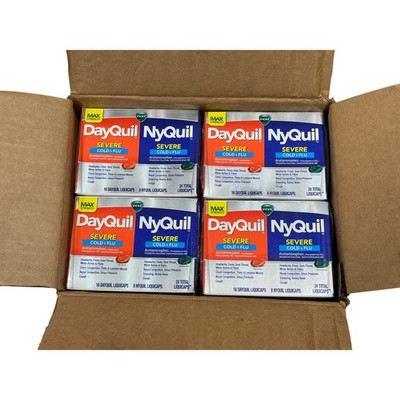 Wholesale 12ct Lot Vicks DayQuil NyQuil Severe Cold Flu 24 LiquiCaps Exp 10/2026
