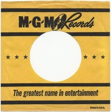 Company Sleeve 45 MGM - Yellow w/ Black Text 1955-1962 
