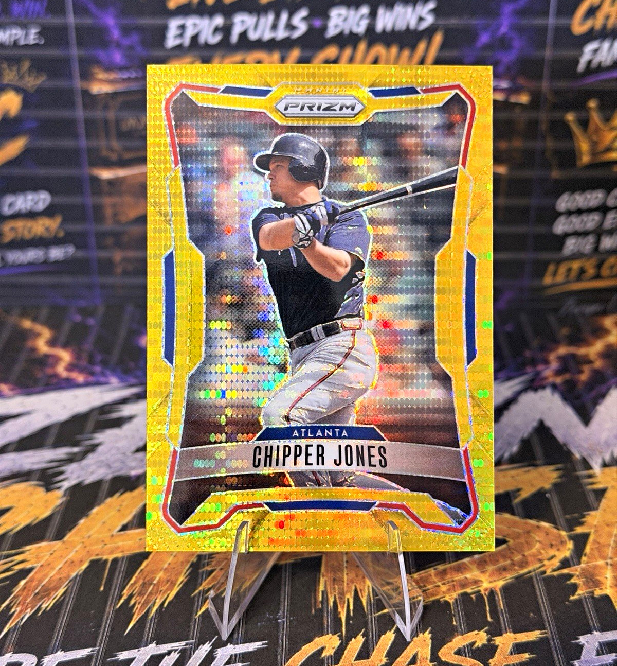 Chipper Jones 2026 Panini Prizm Gold /10 #256 Atlanta Braves HOF 09/10