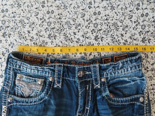 Rock Revival Hercules Relaxed Straight Jeans Blue Denim Size 30 (30x30) - Afbeelding 7 van 11