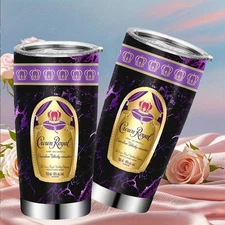 Marble Crown Royal 20oz Stainless Steel Tumbler Whiskey Lover Insulated Mug Gift