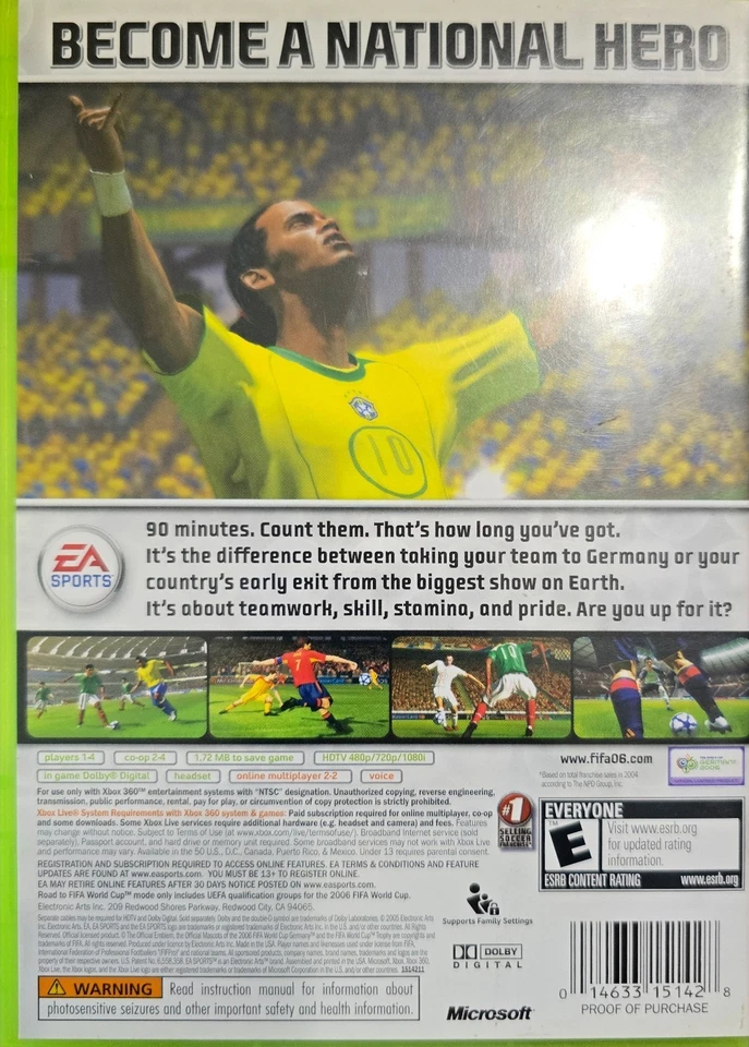 FIFA 06 Road to FIFA World Cup Microsoft Xbox 360 Complete in Box w/ Manual - Image 2 of 3