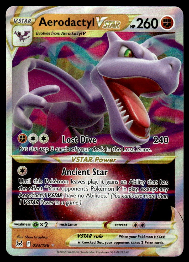 Pokemon TCG SWSH11: Lost Origin #093/196 Aerodactyl VSTAR NM
