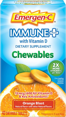 Emergen-C Immune+ Chewables 1000Mg Vitamin C with Vitamin D Tablet, Immune Suppo