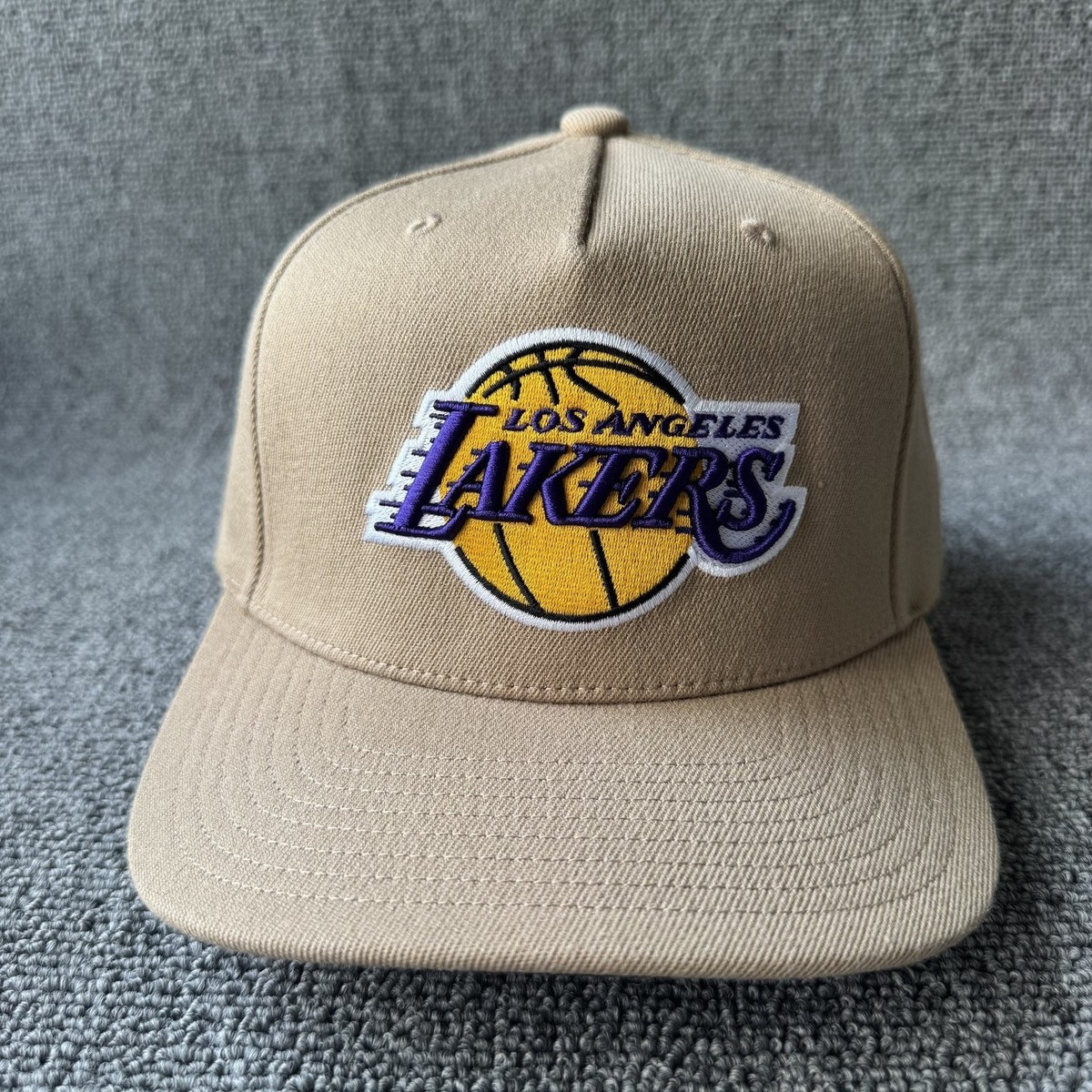 Mitchell & Ness Los Angeles Lakers Tan Snapback Cap Hat