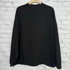 Essentials Fear Of God T Shirt Men’s M Long Sleeve Solid Black Oversized