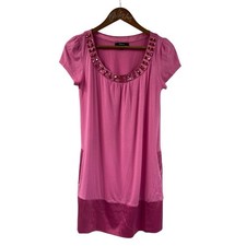 Express Long Top Gem Collar Pink Small Tunic Mini Dress 2007