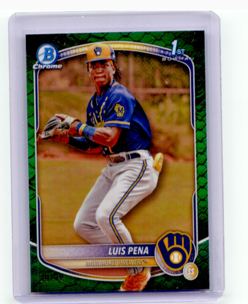2025 Bowman Chrome Prospects Luis Pena #BCP-38 Green Reptilian Refractor 99/99