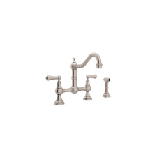Rohl U.4756L-STN-2 Edwardian Bridge Kitchen Faucet Satin Nickel - Slight Wear