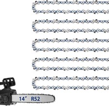 5 Pack 14 Inch Chainsaw Chain 3/8" LP Pitch .043" Gauge 52 Drive Links, 14"...